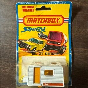 Rare 1976 Matchbox Superfast Model No. 31 Caravan Camper Trailer & PROTECTO PACK